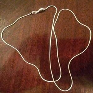 Sterling Silver 925 Plated 22 Inch Snake Chain Necklace New Thin 1/16th" Wide